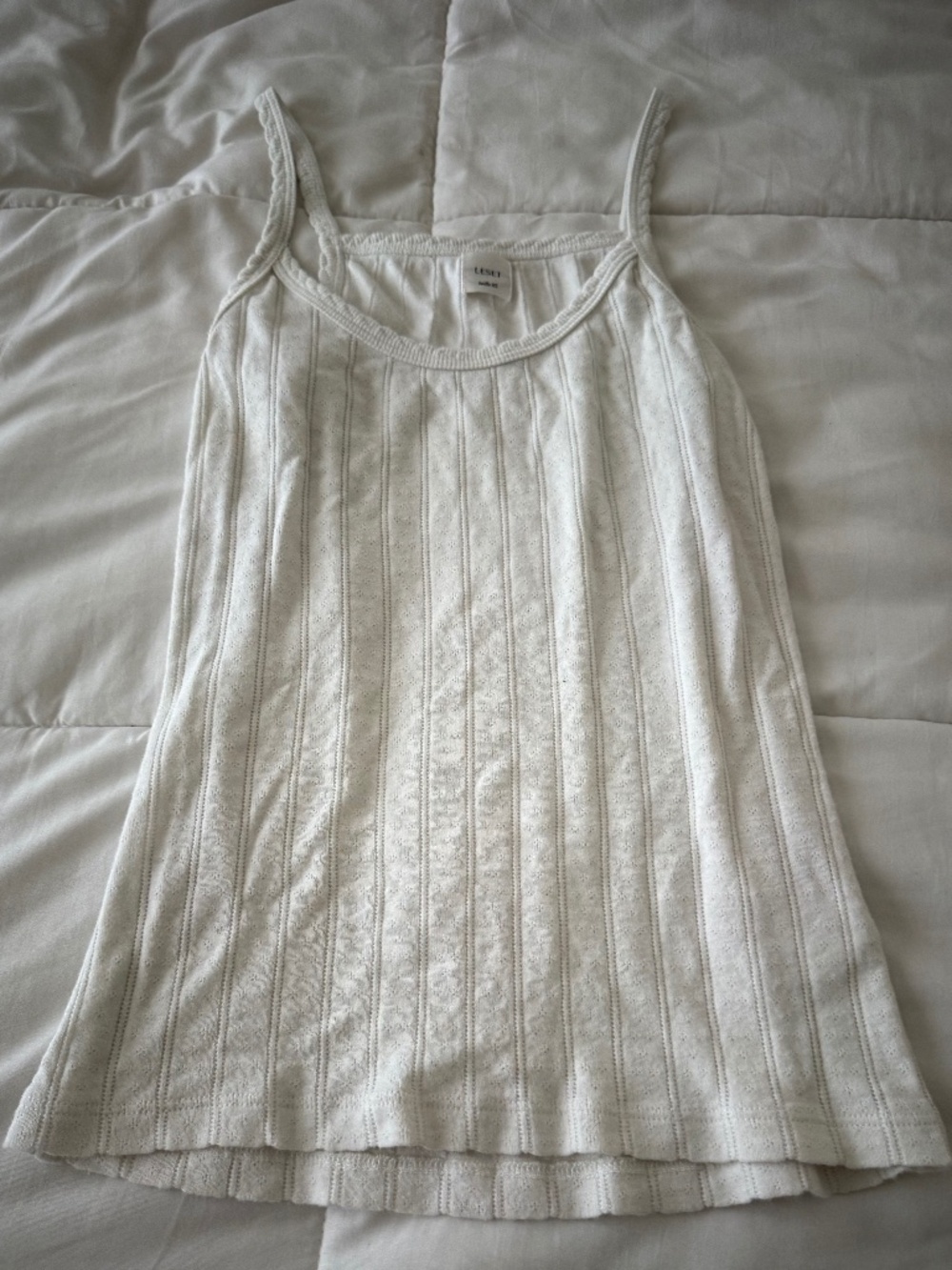 LESET White Rib Cami | XS